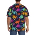 thumbnail image 5 of Wukai Colorful Dinosaur Men's Casual Short-Sleeve Button Down Shirt - Lightweight Summer Dress Shirt for Daily Wear-Small, 5 of 7