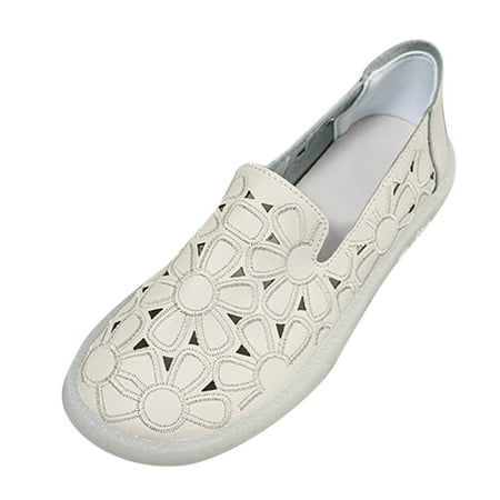 

Wesracia Spring And Summer Women s Hollow Shallow Mouth Comfortable Breathable Flat Soft Soled Casual Shoes