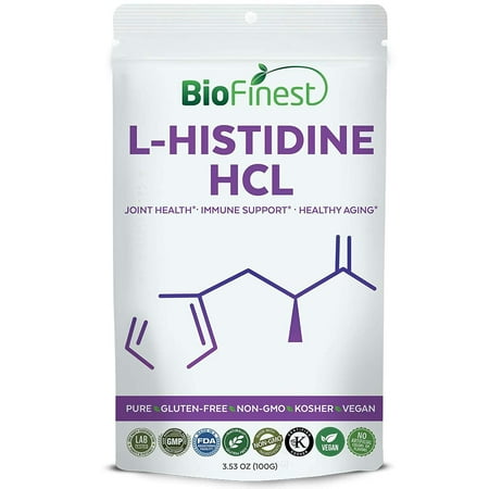 Biofinest L-Histidine HCL Powder 500mg - Pure Gluten-Free Non-GMO Kosher Vegan Friendly - Supplement for Healthy Aging, Kidney, Joints, Digestion, Immune Support (Best Supplements For Kidney Disease)