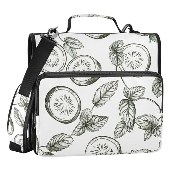 ALAZA Zipper Binder Retro Vegetables 3 Ring Trapper Keeper File Folder Organizer Bag