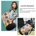 thumbnail image 6 of RMDQTR Durable Large Laundry Backpack with Drawstring Closure Ideal for Laundry Trips,Travel&Camping Retro Colorful Rainbow and Daisy, 6 of 7