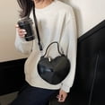 thumbnail image 4 of Women Heart Shaped Shoulder Bag Handbag PU Leather Heart Crossbody Bag Ladies Satchel Crossbody Purse, 4 of 7