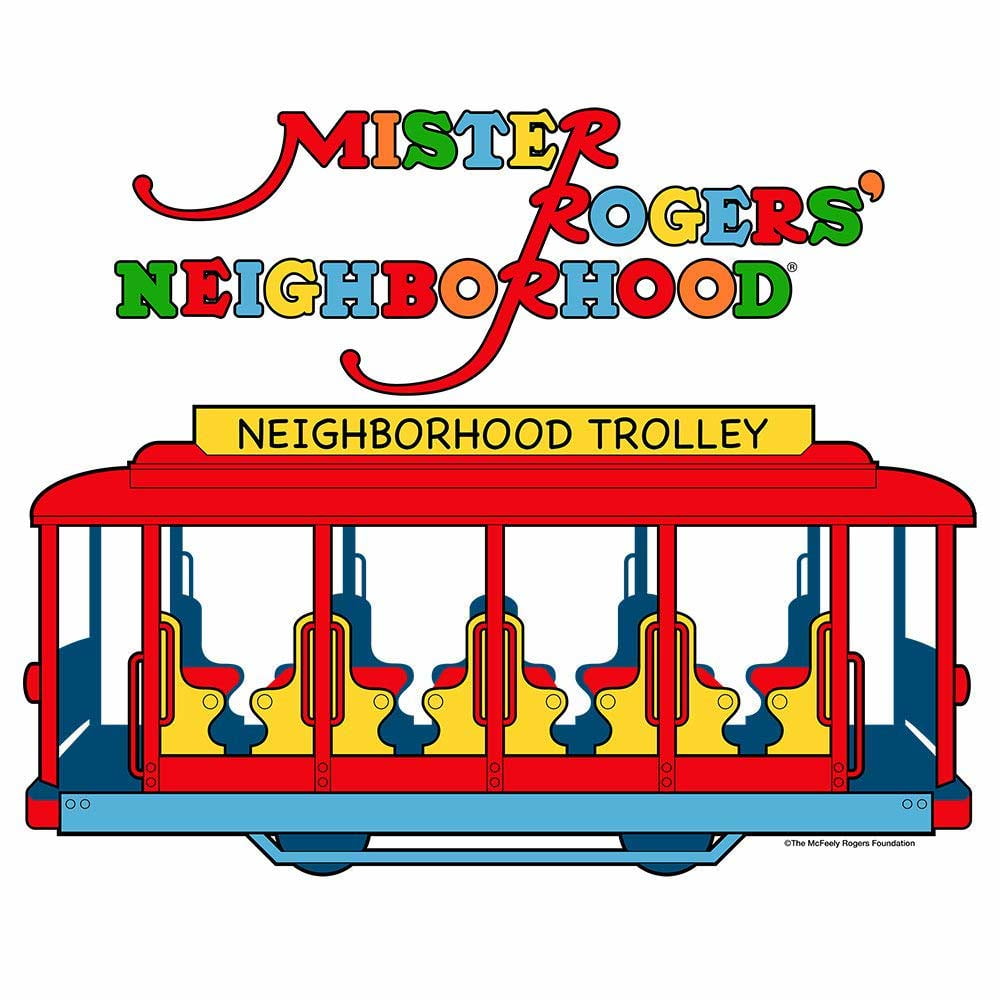 MISTER ROGERS NEIGHBORHOOD TROLLEY T-SHIRT HEATEHR CHARCOAL MENS RETRO TV TEE