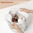 thumbnail image 3 of Large Size Transparent Waterproof Toiletry Organizer Bag - PU & PVC Multifunctional Travel Storage Pouch with Zipper Closure for Cosmetics, Toiletries, Stationery - Solid White Adult Makeup &, 3 of 6