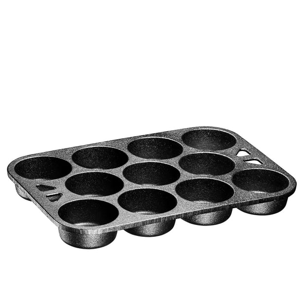 PreSeasoned Cast Iron Cake Pan for Baking Biscuits 8Cup Biscuit Pan With Helper