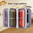 thumbnail image 4 of WRKEKC ‌Oxford Cloth Pencil Case for 72 Color Pencils‌ - Large Capacity, Features 4 Independent Zipper Compartments, Made of Good Cloth Material, Available in Red, Purple, Pink, Blue, Gray Colors, 4 of 8