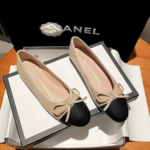 Womens Cap Toe Ballet Flats Bow Pointed Toe Slip on Office Work Comfort Dress Party Flat Shoes Shoes for Women Girls