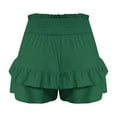 thumbnail image 6 of YUGYXL Women's Cotton Ruffle Shorts High Stretch Waist Summer Shorts Teen Girl Cute Pleated Shorts Elegant Outdoor Shorts Green XXL, 6 of 6