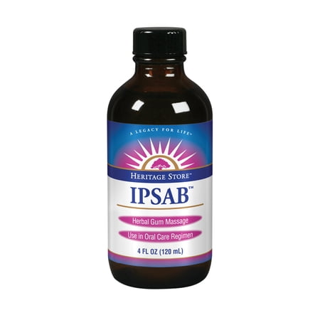 Heritage Store Ipsab Herbal Gum Treatment | Supports Healthy Gums & Fresh Breath | Quick & Easy Oral Rinse Mouthwash | No Sulfate, Vegan | 4 FL OZ
