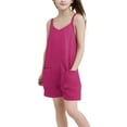 thumbnail image 4 of Gamivast of the Day Girls Sleeveless Romper Kids Summer Casual Spaghetti Strap Short Overalls Crew Neck One Piece Jumpsuit with Pockets Pink Tracking My Recent Order, 4 of 8