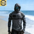 thumbnail image 2 of ZVNAΖH Men's UPF 50+ Sun Protection Hoodie Shirt, Long Sleeve with Built-in Face Cover & Thumb Holes, Quick Dry Activewear, S-3XL, 2 of 5