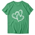 thumbnail image 2 of Felirenzacia Big and Tall Women's Heart Graphic Short Sleeves Pullover Tee Tops, Summer Casual Cotton T Shirt Valentine's Day Gift for Plus Women Green,M, 2 of 7
