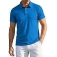 thumbnail image 3 of Trgacdwlo Polo T Shirts for Men Lightweight Quick Dry Men Shirts Short Sleeve Summer Athletic Gym Active Mens Golf Polo Shirts Blue M, 3 of 9