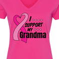 thumbnail image 4 of Inktastic Breast Cancer Awareness I Support My Grandma Pink Ribbon Women's V-Neck T-Shirt, 4 of 5