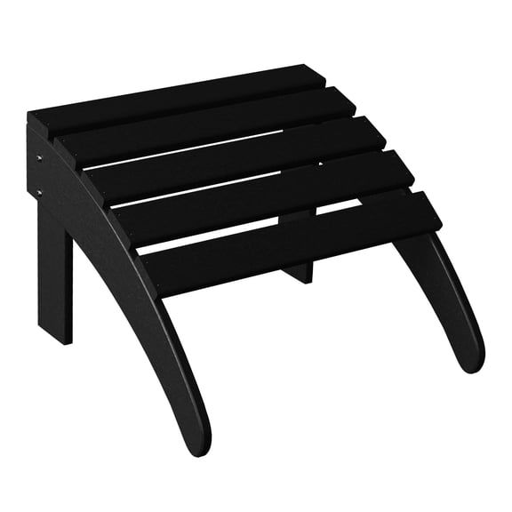 WestinTrends Malibu Outdoor Adirondack Style Ottoman, Black