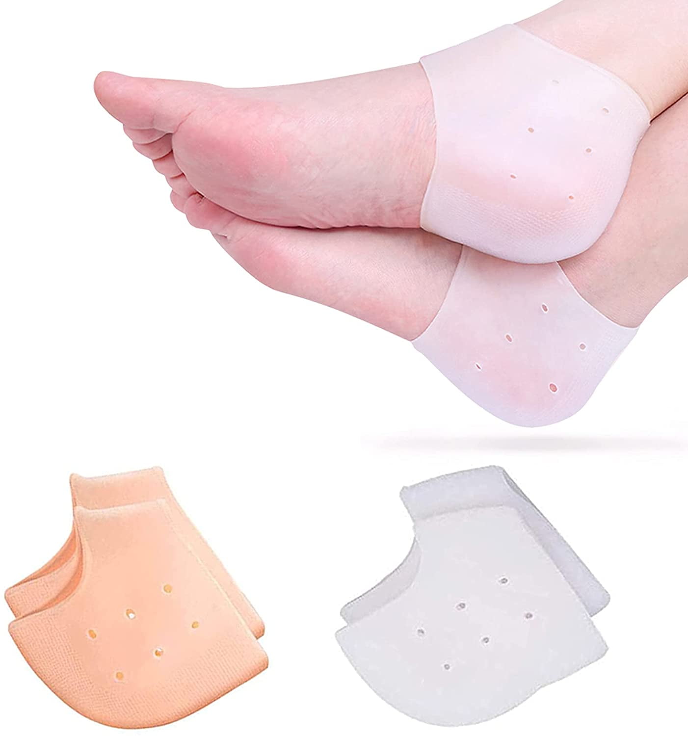 Heel Protectors Silicone,2 Pairs Gel Heel Pads Cushion for Blister
