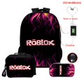 thumbnail image 1 of Roblox mochila de impresión Digital 3D de tres piezas, bolsa de almuerzo, estuche de lápices, cremallera a todo color, regalo escolar, 1 of 4