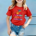 thumbnail image 2 of PMVFHDE Hauts pour Fille 2025 Hauts d'Été Mignons T-Shirts pour Fille Sorties T-Shirts pour Fille T-Shirt Imprimé Carnaval pour Enfants Col Rond Manches Courtes Rouge, 2-3 Ans, 2 of 4
