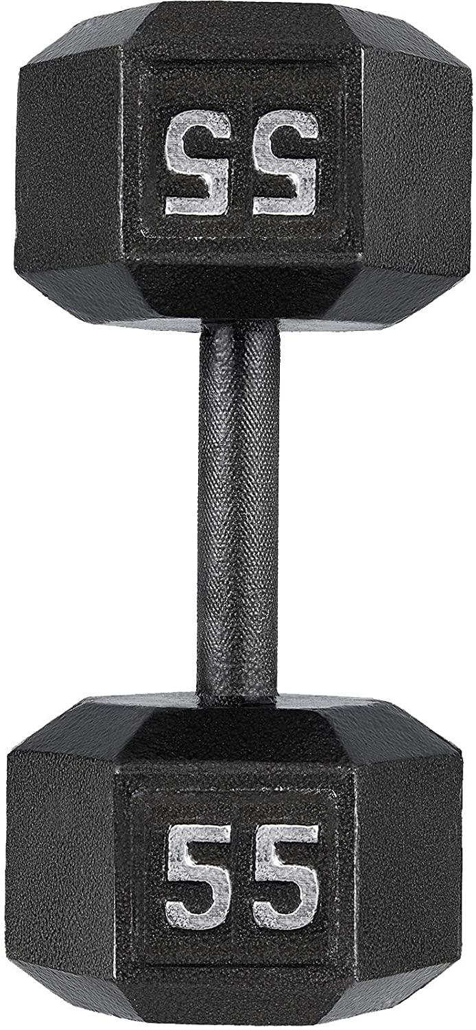 Cast Iron Dumbbells Free Weights Hex Dumbbells with Hammer Coating