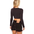 thumbnail image 2 of Vivian's Fashions Top - Hankerchief Hem, Long Sleeve (Brown, Medium), 2 of 4