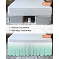 thumbnail image 6 of Green and Bed Skirt King Size 16" Drop White Gradient Ruffled Wrap Around Bed Skirts Adjustable Elastic Bedskirt Dust Ruffle for King Size Bed, 6 of 7