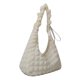 thumbnail image 1 of Bolsos de burbujas para mujer, bolsos de mano de color sólido con correa suave con cordón (blanco), 1 of 8