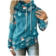 thumbnail image 2 of Pntutb moda Navidad mujer estampado manga larga cómodo transpirable con capucha tops cordón Pntutb Pntutb-759, 2 of 7