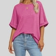 thumbnail image 2 of Letdown Summer Shirts 2026 Womens Solid Color T Shirts for Women Loose Oversized Tops Basic Tee Crew Neck Drop Shoulder Casual Relaxed Fit Top, 2 of 8
