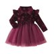 thumbnail image 1 of Odeerbi Niñas Terciopelo Tul Vestidos Otoño Invierno Ruffle Vestido Niños Navidad Felpa Manga Larga, 1 of 7