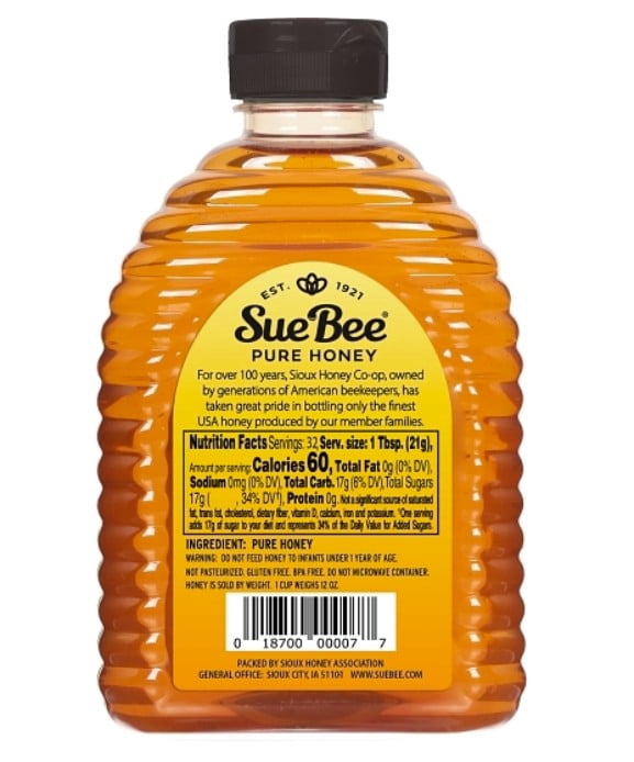 Sue Bee Honey 40 Ounce, 6 Per Case