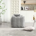 thumbnail image 4 of Oversized Bean Bag Chair Filled with High-Density Foam, Bean Bag Couch Floor Sofa Loveseat Sofa with Soft Chenille Cover, Fluffy and Lazy Sofa for Games, Reading, Watching TV, Grey, 4 of 9