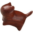 thumbnail image 6 of OUNONA Wooden Carving Animal Figurine Kitten Sculpture Figurine Statue Unique Table Decoration, 6 of 8