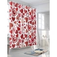 thumbnail image 3 of Shower Curtain Love Hearts Shower Curtains for Bathroom, Waterproof Polyester Shower Curtain Set with Hooks, Extra Long 72" x 96" Romantic Red Pink, 3 of 6