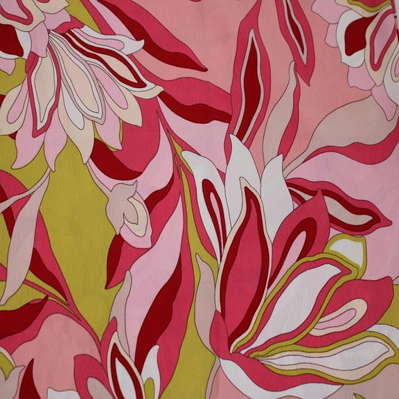 Peach Red 58" Wide Printed 100% Polyester Moroccan Fabric-120GSM, Lightweight, Non-Stretched, Anti-Wrinkle & Breathable-Apparel, Dresses, Draperies, Headbands & DIY.