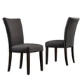 thumbnail image 3 of Weston Home Ayana Classic Parsons Dining Side Chair Chair, Dark Gray/Espresso (Set of 2), 3 of 8