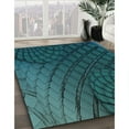 thumbnail image 3 of Ahgly Company Machine Washable Indoor Square Transitional Deep Teal Green Area Rugs, 7' Square, 3 of 7