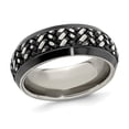 thumbnail image 1 of Bague Tissée en Titane Noir pour Hommes (9mm), 1 of 4
