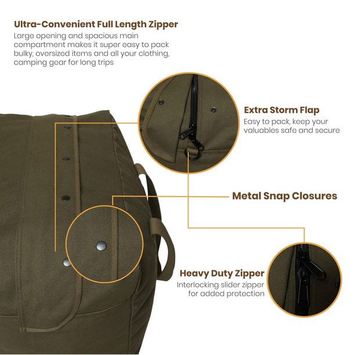 (2 pack) WHITEDUCK HOPLITE Parachute Duffel Bag, Canvas Cargo Bag with Snap-Closure for Outdoor, Travel, Heavy Duty Foldable Extra Large Multipurpose use (Blue, Standard 24" x 15" x 13)