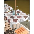 thumbnail image 2 of Outdoor Tablecloths with Umbrella Hole & Zipper, Moroccan Geometric 54x54 Inch Square Tablecloths, Vintage Boho Rhombic Pattern Red Gray Waterproof Table Cloth, Patio/Pool/Picnic Table Covers, 2 of 8