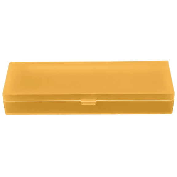 Plastic Storage Box Pencil Case,Rectangular Small Storage Containers with Lids,Transparent Stationery Storage Case,Plastic Pencil Case for Pencils,Pens and Crayon,Home Office Supplies,Orange