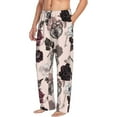 thumbnail image 2 of Daiia Men'S Retro Red Black Roses Pants,Bottoms Sleep Lounge,Pajama Pants,Pj Bottoms Drawstring And Pockets-Small, 2 of 9