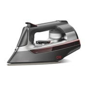 CHI 360 Precision Steam Iron for Clothes with Titanium-Infused Ceramic Soleplate, Retractable Cord & Auto Shut-Off, 1725 W, Black