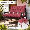 thumbnail image 2 of Pakunoda Porch Swing Cushions 47” X 40” X 5”, 2-3 Seater Bench Cushion with Backrest, Waterproof Replacement Outdoor Cushion with Tie, Fuchsiared, 2 of 6