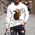 thumbnail image 1 of Blusas y camisas de manga larga con cuello redondo para hombre Blusa de manga larga con cuello redondo y estampado navideño para hombre Blusa de poliéster para hombre, 1 of 3