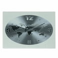 thumbnail image 1 of Grey Cutting Board, Round Clock Print with World Map, Decorative Tempered Glass Cutting and Serving Board, Small Size, Blue Grey, by Ambesonne, 1 of 1