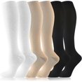 thumbnail image 1 of 3 Pairs Compression Socks For Women Men, Knee High Compression Stockings, Pressure Socks For Nurses Flying Travel, 1 of 5