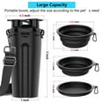 thumbnail image 2 of Dog Travel Water Bottle with Collapsible Bowls, Portable 2 in 1 Leakproof Pet Water Bottle Dispenser & Food Treat Container, Outdoor Food Water Dog Bowls for Walking, Trips, Camping & Hiking - Black, 2 of 9