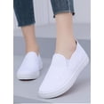 thumbnail image 7 of Women's Canvas Slip On Shoes, Classic Low Top Sneakers, Comfortable Casual Loafers, Lightweight Flat Shoes for Daily Walking, 7 of 7