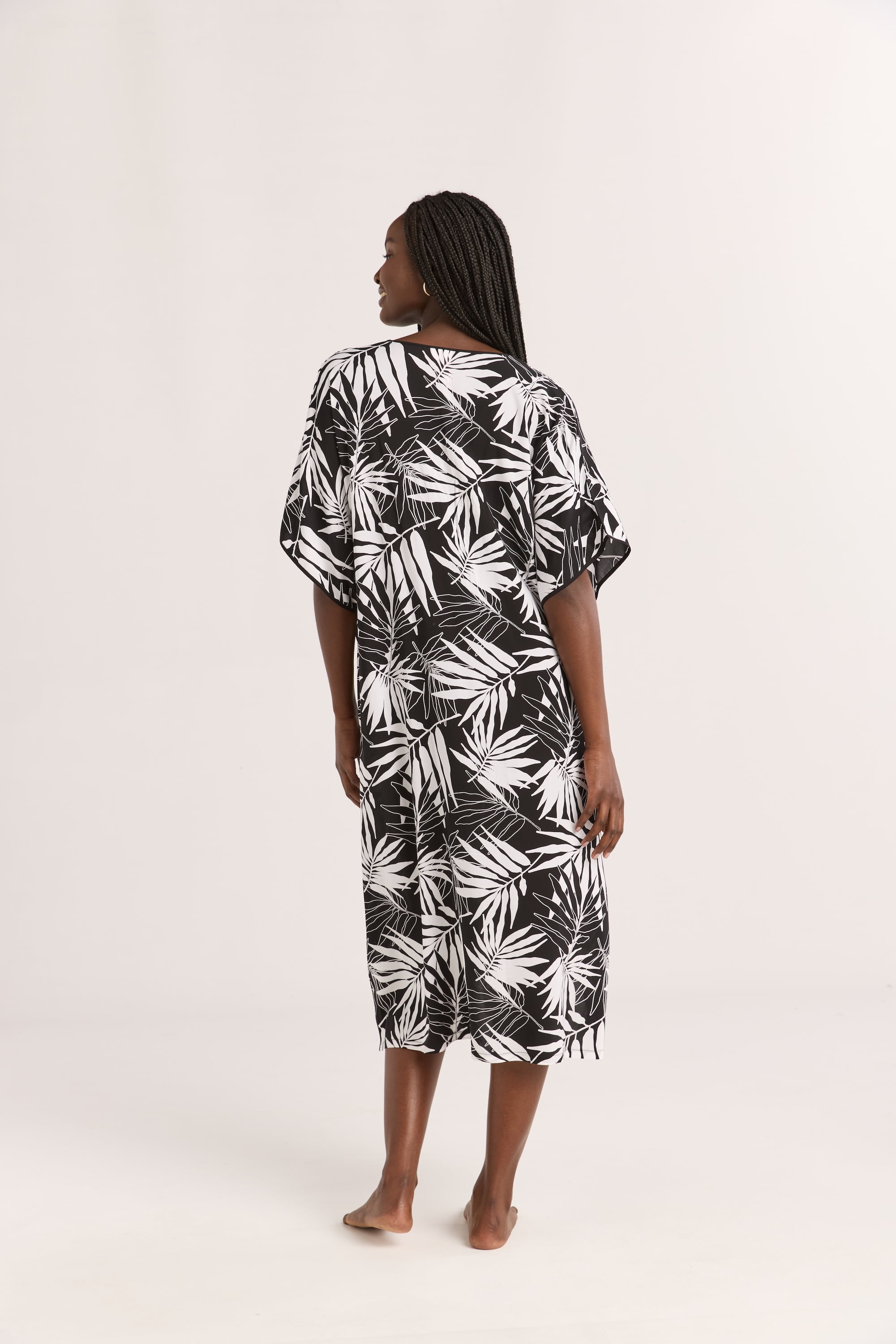 Joyspun Women’s Sleepwear Woven 46” Caftan Nightgown, S-4X