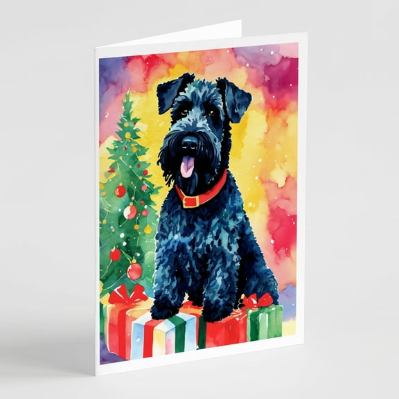Kerry Blue Terrier Christmas Greeting Cards Pack of 8 7 in x 5 in